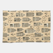 Cute Dutch Houses Amsterdam City Pattern Theedoek (Horizontaal)