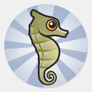 Cute Dwarf Seahorse Ronde Sticker