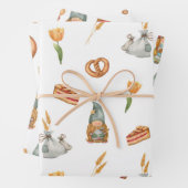 Cute Dwarfs Gnomes Kerstfeestdag Inpakpapier Vel (In situ)