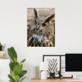 Cute eagle owl poster (Thuiskantoor)