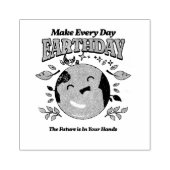 Cute Earth Day Alledaags, Schattig Kawaii Rubberstempel (Afrduk)