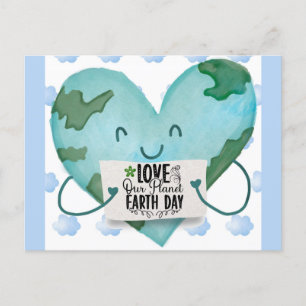 Cute Earth Day Love Our Planet Heart Briefkaart