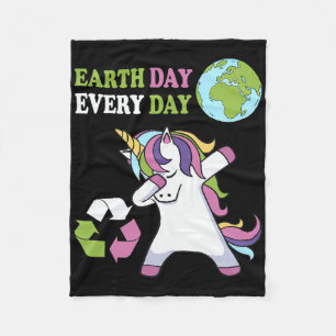 Cute Earth Day Unicorn Dabbing Unicorns Fleece Deken