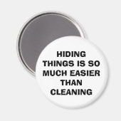 Cute "EASIER THAN CLEANING"-Fridge Magnet Magneet (Voorkant / Achterkant)