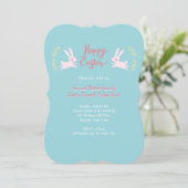 Cute Easter Bunnies Invitation (Debout devant)