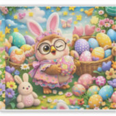 Cute Easter bunny and colourful eggs whimsical Sticker (Voorkant)