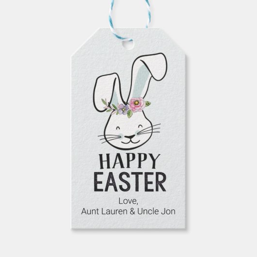 Cute Easter Bunny Cadeaulabel (Voorkant)
