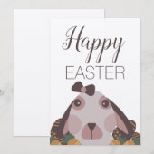Cute Easter Bunny Chocolate Brown Holiday Kaart (Voorkant / Achterkant)