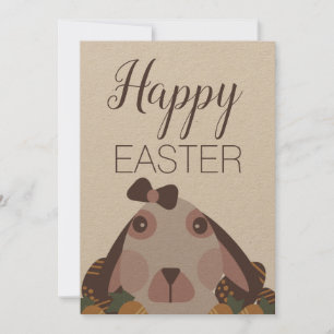 Cute Easter Bunny Chocolate Brown Holiday Kaart
