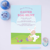 Cute Easter Bunny Egg Hunt Party Flyer (Enkel)