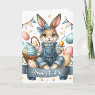 Cute Easter Bunny Eggs Feestdagen Kaart