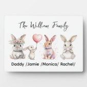 Cute Easter Bunny Family Plaque – Personalized  (Devant)