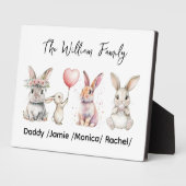 Cute Easter Bunny Family Plaque – Personalized  (Côté)
