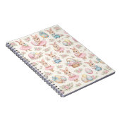 Cute Easter Bunny Floral Pattern - Pastel Spring Notitieboek (Rechterzijde)