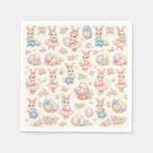 Cute Easter Bunny Floral Pattern - Pastel Spring Servet (Voorkant)
