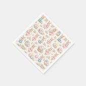 Cute Easter Bunny Floral Pattern - Pastel Spring Servet (Hoek)