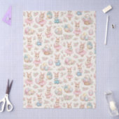 Cute Easter Bunny Floral Pattern - Pastel Spring  Tissuepapier (Craft)