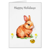 Cute Easter Bunny & Golden Egg (Voorkant)