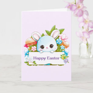 Cute Easter Bunny Holiday Kaart