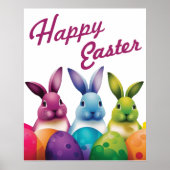Cute Easter Bunny Holiday Poster (Voorkant)