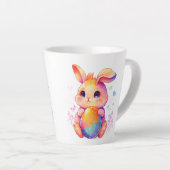  Cute Easter Bunny Latte Mug – Adorable Pastel Rab (Angle droit)