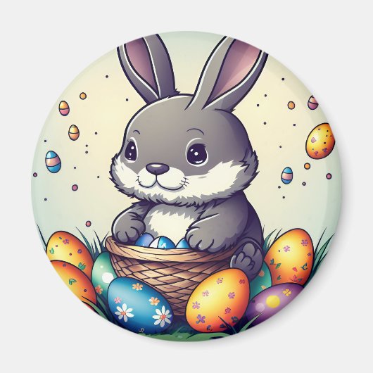 Cute Easter Bunny Magneet (Voorkant)