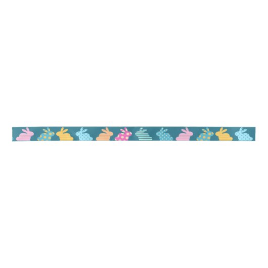 Cute Easter Bunny Pattern Blue Lint (Voorkant)