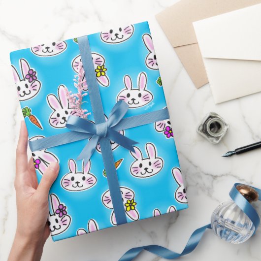 Cute Easter Bunny Pattern Cadeaupapier (Geschenken)