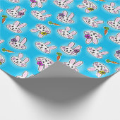 Cute Easter Bunny Pattern Cadeaupapier (Hoek)