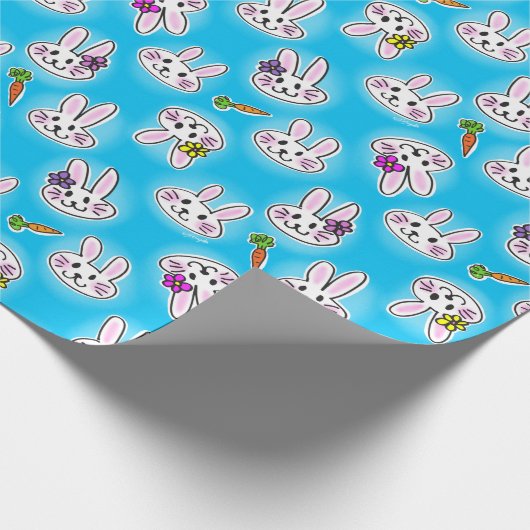 Cute Easter Bunny Pattern Cadeaupapier (Hoek)