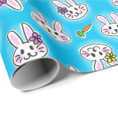 Cute Easter Bunny Pattern Cadeaupapier (Rol Hoek)