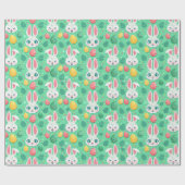 Cute Easter Bunny Pattern Cadeaupapier (Vlak)