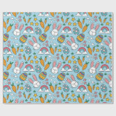 Cute Easter Bunny Pattern Cadeaupapier (Vlak)