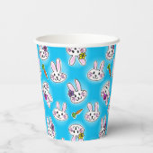 Cute Easter Bunny Pattern Cup Papieren Bekers (Achterkant)