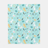 Cute Easter Bunny Pattern Kawaii Rabbits Eggs  Fleece Deken (Voorkant)