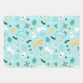 Cute Easter Bunny Pattern Kawaii Rabbits Eggs  Inpakpapier Vel (Voorkant)