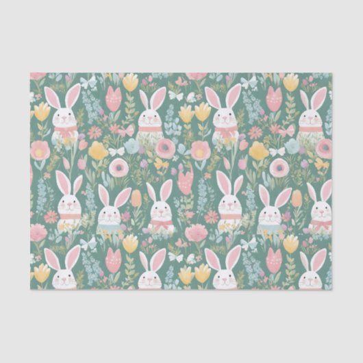 Cute Easter Bunny Pattern Tissuepapier (Voorkant)