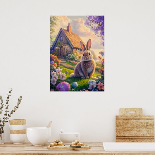 Cute Easter Bunny Poster (Keuken)