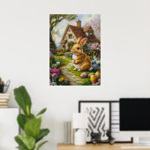Cute Easter Bunny Poster (Thuiskantoor)