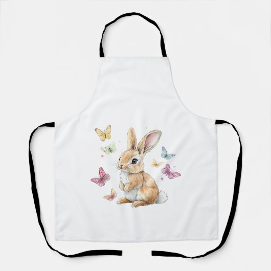 Cute Easter Bunny Rabbit Butterfly T-Shirt Schort (Voorkant)