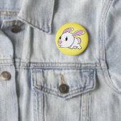 Cute Easter Bunny Rabbit Button (In situ)