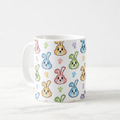 Cute Easter Bunny Rabbit Pattern | FEESTDAGEN Koffiemok (Voorkant links)
