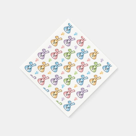 Cute Easter Bunny Rabbit Pattern | FEESTDAGEN Servet (Hoek)