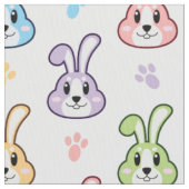 Cute Easter Bunny Rabbit Pattern | FEESTDAGEN Stof (Close Up)