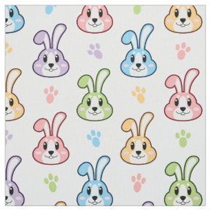Cute Easter Bunny Rabbit Pattern   FEESTDAGEN Stof