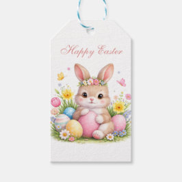 Cute Easter Bunny Rabbit Pink Blush Peony Cadeaulabel