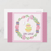 Cute Easter Bunny Rabbit Polka Dots Briefkaart (Voorkant / Achterkant)