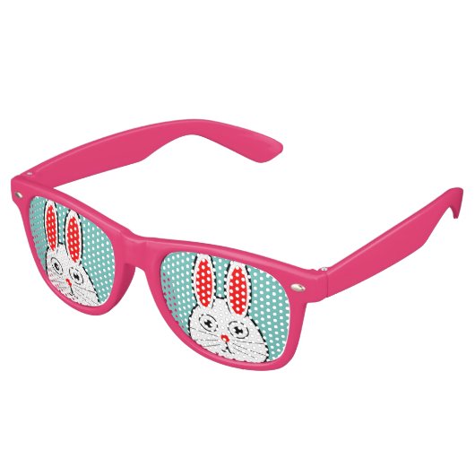 Cute Easter Bunny Retro Zonnebril (Gekanteld)