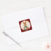 Cute Easter Bunny – Soft Frame - Autocolante Vierkante Sticker (Envelop)