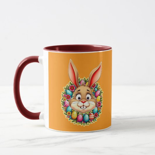 Cute Easter Bunny – Spring Flowers caneca Mok (Links)